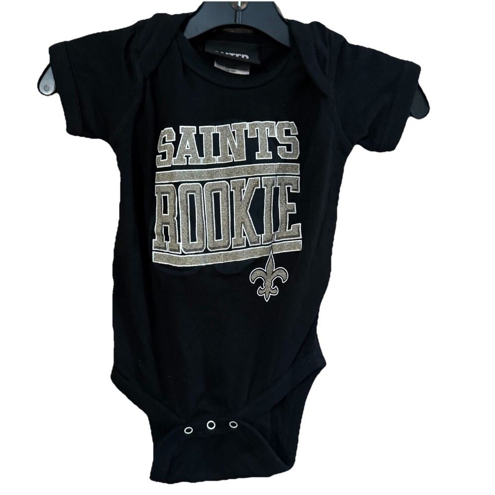New Orleans Saints Bodysuit Baby 6-9 Months Black Outerstuff NWT